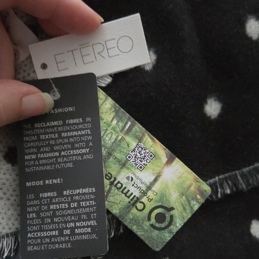 Etereo Black and White Polka Dot Scarf - Picture 2 of 2